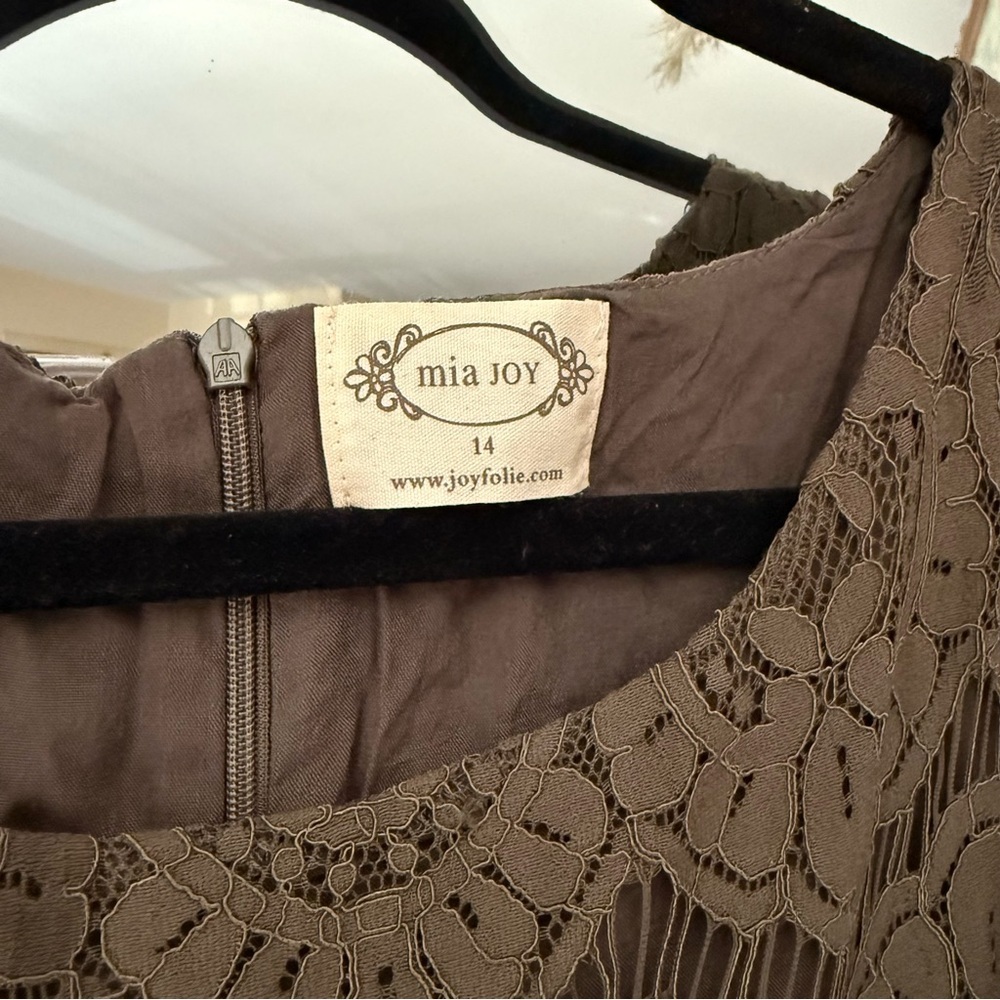 Joyfolie / Mia Joy “Macy” Dress in Olive - Girls Lace Maxi Dress - Picture 4 of 9